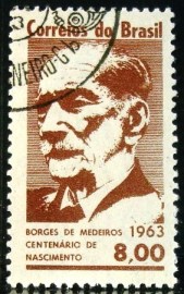 Selo postal do Brasil de 1963 Antônio A. Borges Medeiros - C 500 N1D