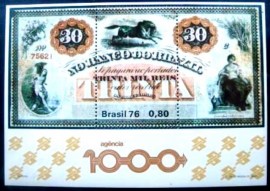 Bloco postal do Brasil de 1976 Banco do Brasil