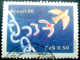 Selo postal COMEMORATIVO do Brasil de 1986 - C 1511 U