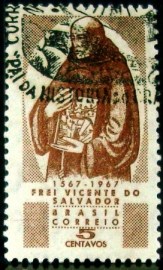 Selo postal do Brasil de 1967 Frei Vicente - C 572 MCC