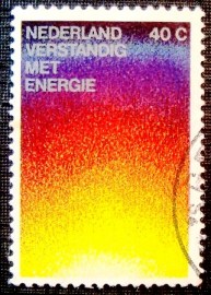 Selo postal da Holanda de 1977 Be Wise with Energy Campaign A