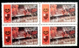 Quadra de selos postais do Brasil de 1995 C.R. Flamengo - MZC