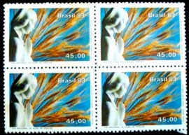Quadra de selos do Brasil de 1983 - Ação de Graças M