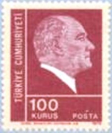 Selo postal da Turquia de 1972 Kemal Atatürk 100