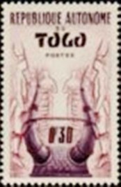 Selo postal do Togo de 1957 Headdress