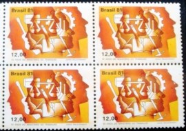 Quadra de selos do Brasil de 1981 Ministério do Trabalho