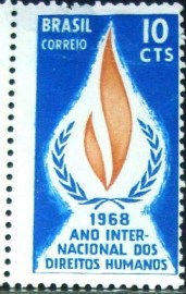 Selo postal do Brasil de 1968 Direitos Humanos - C 592 N