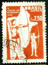Selo postal do Brasil de 1958 Jogos da Primavera - C 422 U