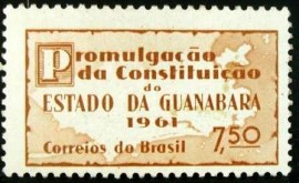 Selo postal do Brasil de 1961 Constituição Guanabara - C 0458 N