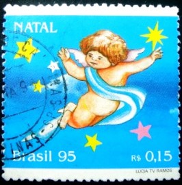 Selo postal do Brasil de 1995 Natal