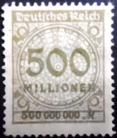 Selo da Alemanha Reich de 1923 Value in Millionen 500