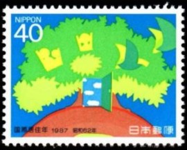 Selo postal do Japão de 1987 Year of shelter for the homeless