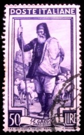 Selo postal da Itália de 1950 Shepherd