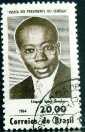 Selo postal do Brasil de 1964 Leopold Senghor - C 514 M1D