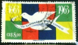 Selo postal do Brasil de 1963 Aniversário dos Correios - C 0484 U