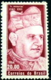 Selo postal do Brasil de 1964 Papa João XXIII - C 513 N