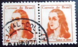 Par de selos postais do Brasil de 1967 Marília de Dirceu