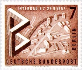 Selo postal da Alemanha Berlin Model of the Hansa quarter