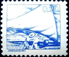 Selo postal do Brasil de 1979 Jangadeiro M