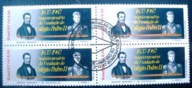 Quadra de selos postais do Brasil de 1987 Colégio Pedro II
