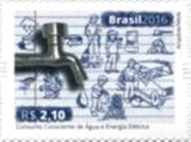 Selo postal do Brasil de 2016 Água
