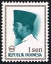 Selo postal da Indonésia de 1966 President Sukarno