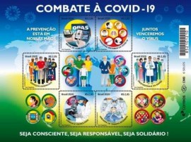 Bloco postal do Brasil de 2020 Combate à COVID-19