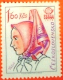 Selo postal da Tchecoslováquia de 1977 Važec