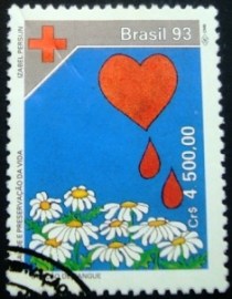 Selo postal do Brasil de 1993 Coração NCC