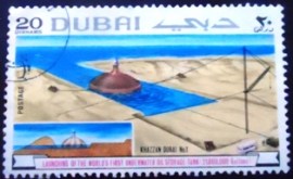 Selo postal de Dubai de 1969 Transport of the oil storage tank