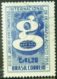 Selo postal comemorativo do Brasil de 1956 - C  374 U