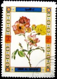 Selo postal Umm Al Qaiwin de 1972 Roses 1434