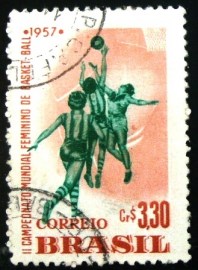 Selo postal Comemorativo do Brasil de 1957 - C 393 U