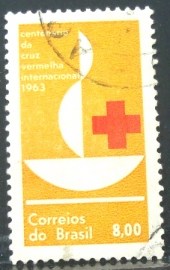 Selo postal do Brasil de 1963 Cruz Vermelha - C 493 U