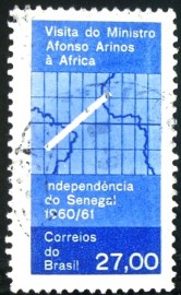 Selo postal do Brasil de 1961 Afonso Arinos - C 461 U