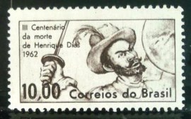 Selo postal do Brasil de 1962 Henrique Dias- C 472 N