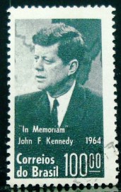 Selo postal do Brasil de 1964 Kennedy - C 519 U
