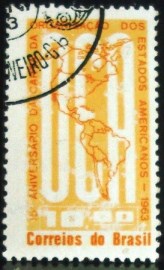 Selo postal do Brasil de 1963 Carta OEA - C 490 N1D