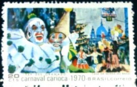 Selo postal do Brasil de 1969 Carnaval Carioca 20c