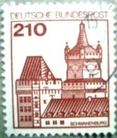 Selo postal da Alemanha de 1979 Schwanenburg Castle