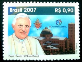 Selo postal do Brasil de 2007 Bento XVI