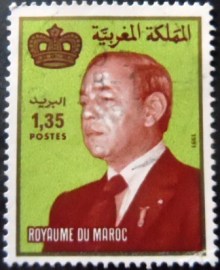 Selo postal do Marrocos de 1984 King Hassan II