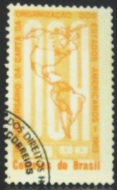 Selo postal do Brasil de 1963 Carta OEA - C 490 NCC