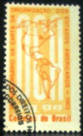 Selo postal do Brasil de 1963 Carta OEA - C 490 NCC