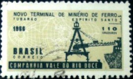 Selo postal do Brasil de 1966 Terminal de Tubarão - C 546 U