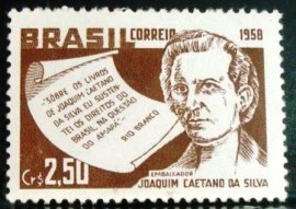 Selo postal do Brasil de 1958 Joaquim Caetano e Silva