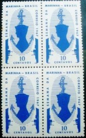 Quadra de selos postais do Brasil de 1967 Semana da Marinha