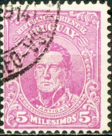 Selo postal do Uruguai de 1913 General José Artigas