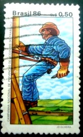 Selo postal do Brasil de 1986 Prevenção de Acidentes
