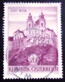 Selo postal da Áustria de 1963 Melk Abbey